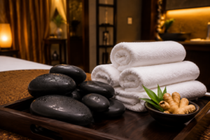 Đá nóng và khăn sạch tại Massage Tân Hoàng Gia